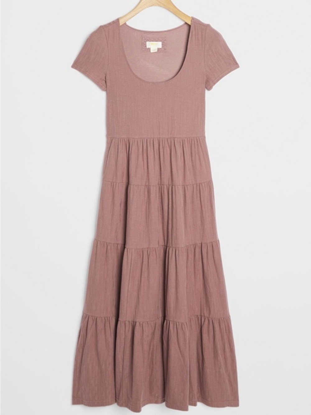 Anthropologie • Maeve Gillian Tiered Maxi Dress Taupe Brown S NWT